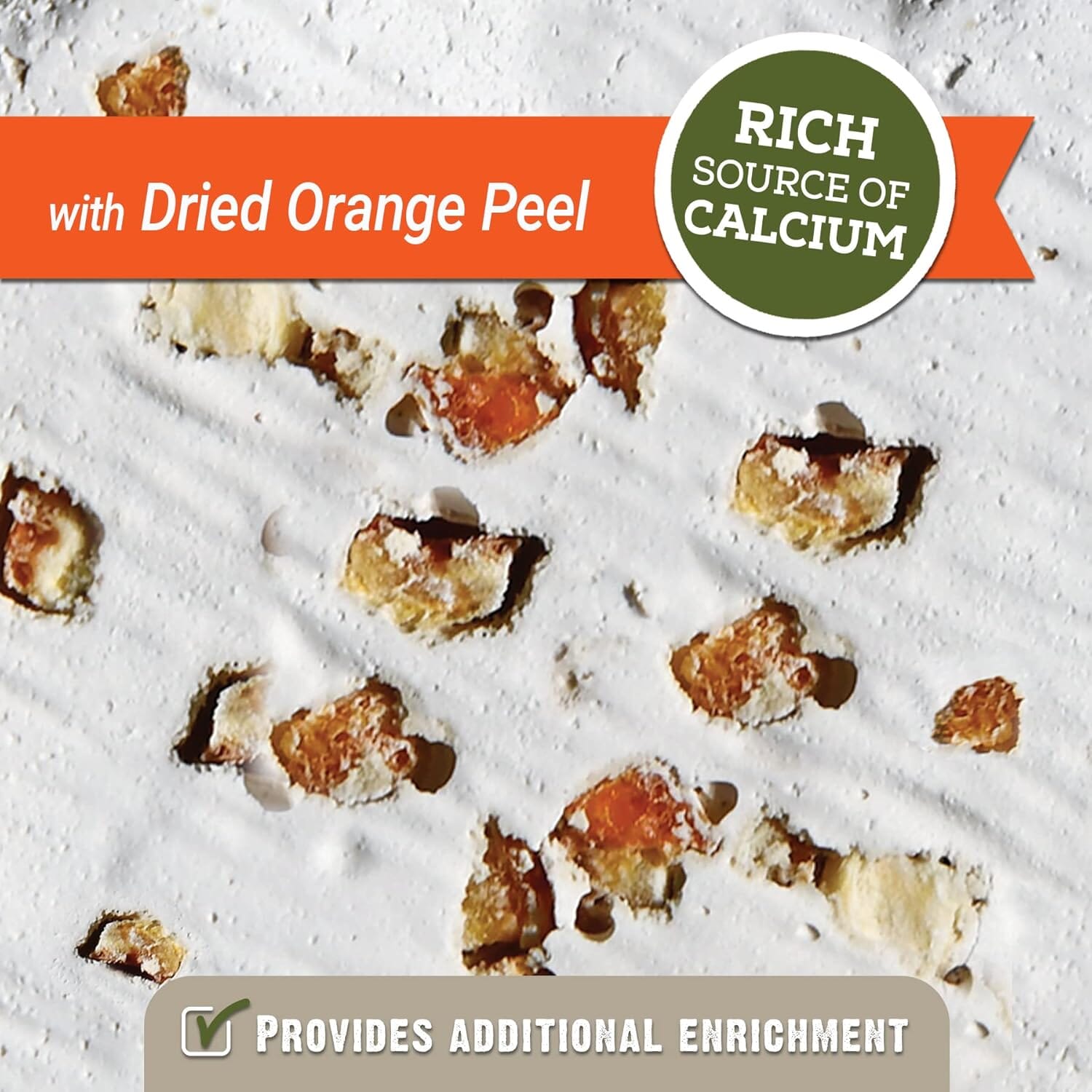 Hagen Hari Mineral Block Dried Orange Peel Calcium Supplement Bird Treat - 1.2 Oz - 2 Pack