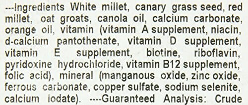 Hagen Hari Parakeet and Budgie Staple Vitamin Seed Mix Premium Blend Bird Food