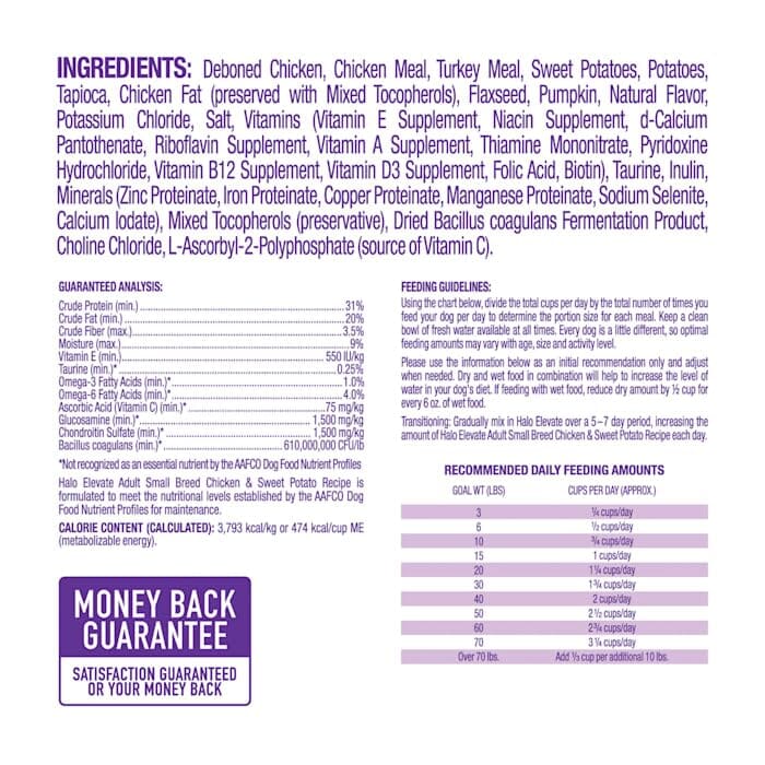 Halo Pets Elevate Grain-Free Chicken Small-Breed Dry Dog Food - 10 Lbs  