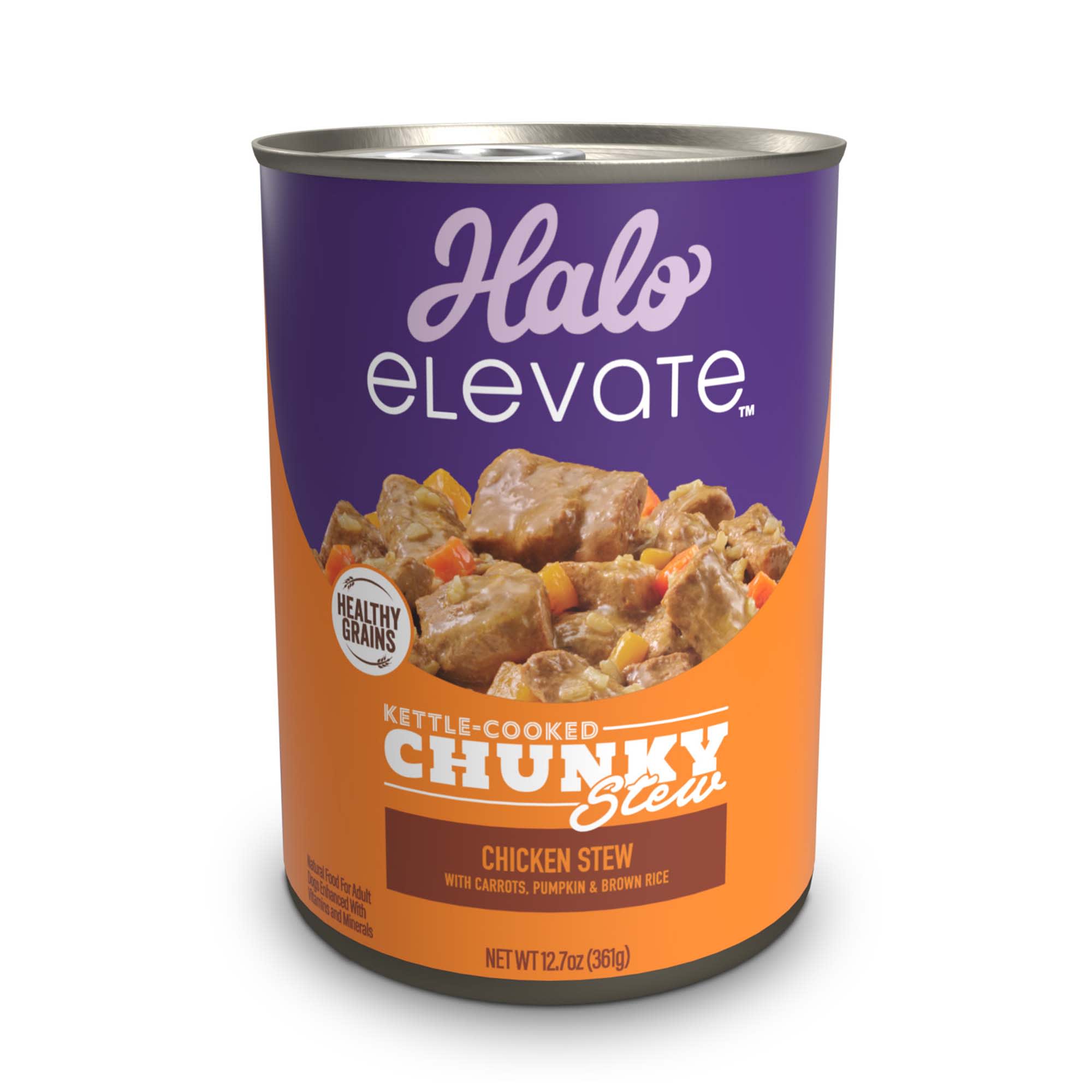 Halo Pets Elevate Healthy Grains Chicken and Pumpkin Stew Canned Dog Food - 12.7 Oz - Case of 6