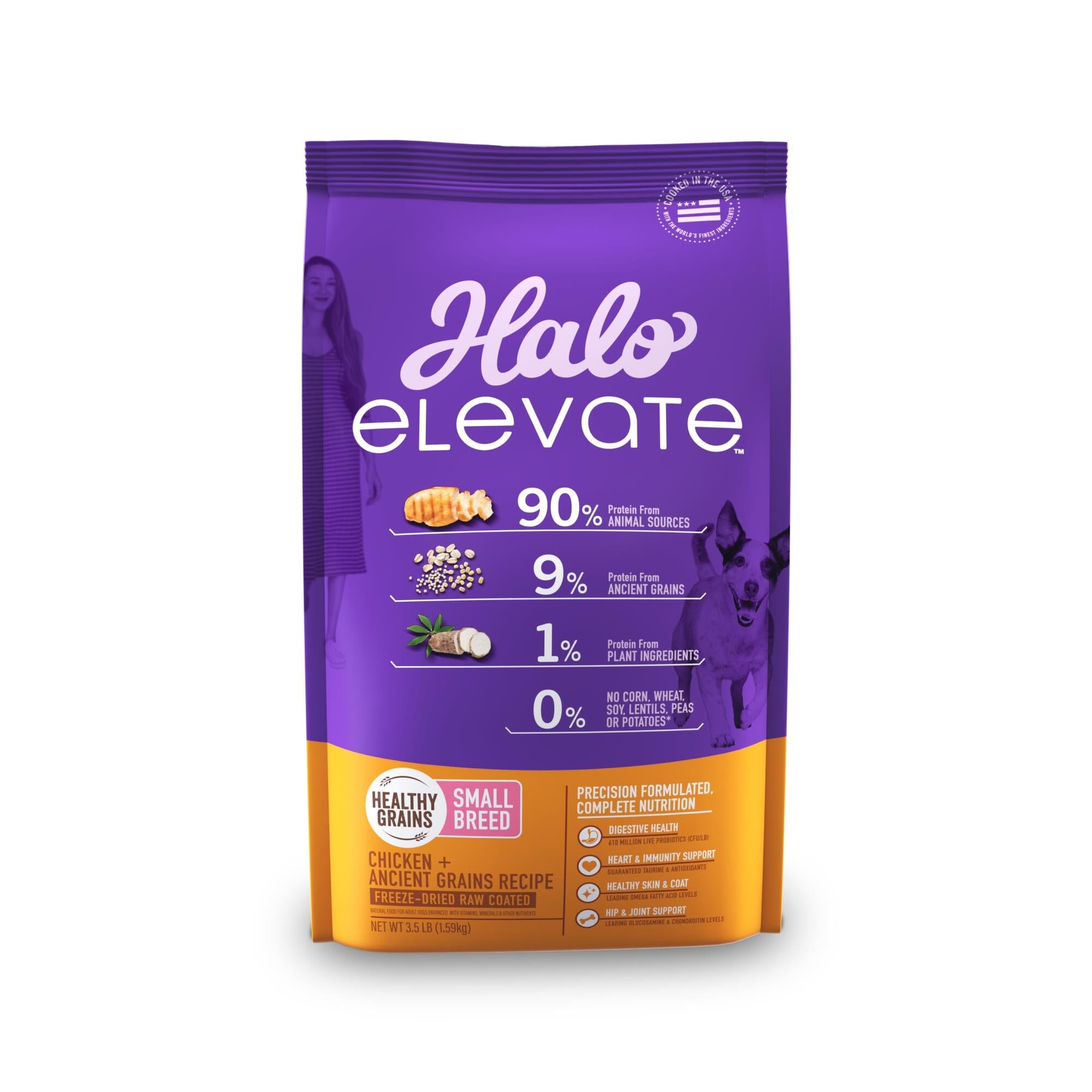 Halo Pets Elevate Healthy Grains Chicken Recipe Small-Breed Dry Dog Food - 3.5 Lbs  