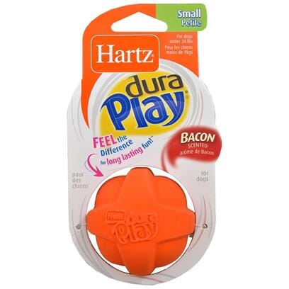 Hartz Mountain Duraplay Ball Bacon Scented Rubber Dog Toy Assorted Colors - Small