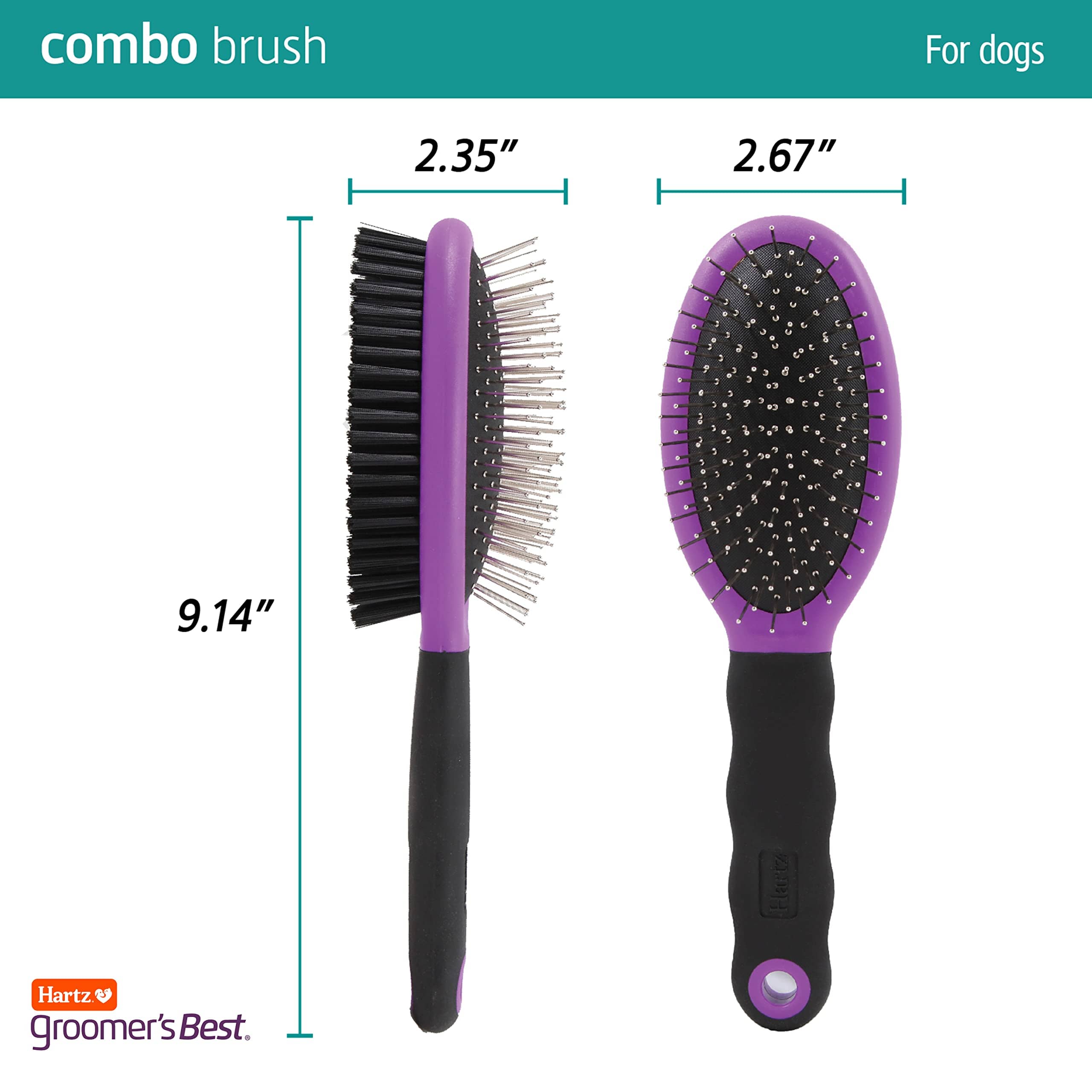 Hartz Mountain Groomer's Best Dual-Sided Combo Grooming Dog Brush  