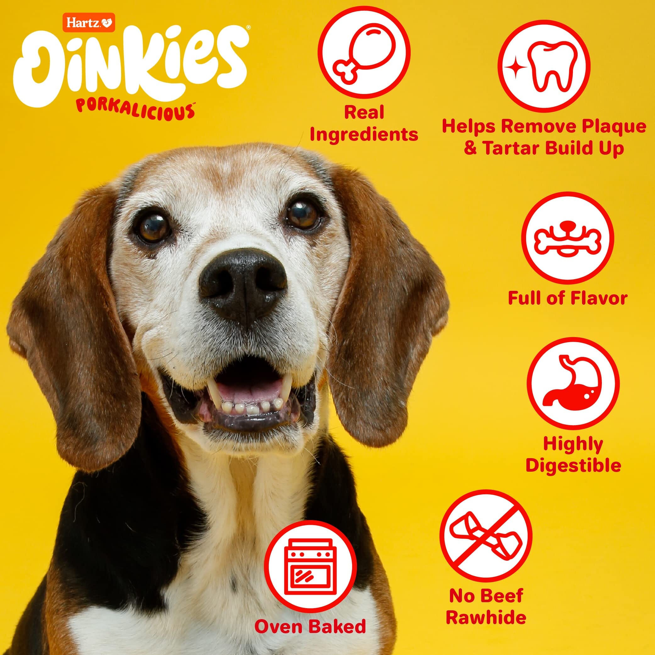 Hartz Mountain Oinkies Rawhide-Free Bacon Wrapped Pork Skin Twists Natural Dog Chews - 8 Pack  