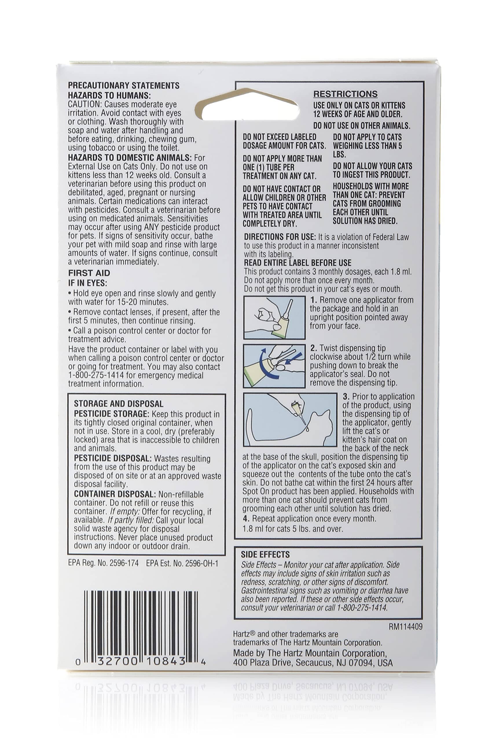 Hartz Mountain Ultra Guard Cat Earmite Treatment - 3 count