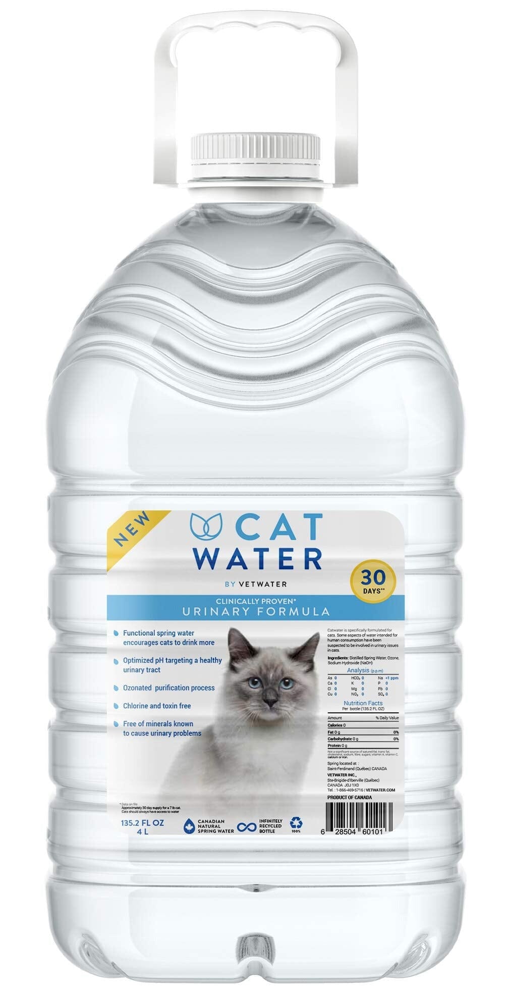 H&C PH Balanced Urinary Formula Liquid Cat Water Supplements 135.2 Oz (4L) 