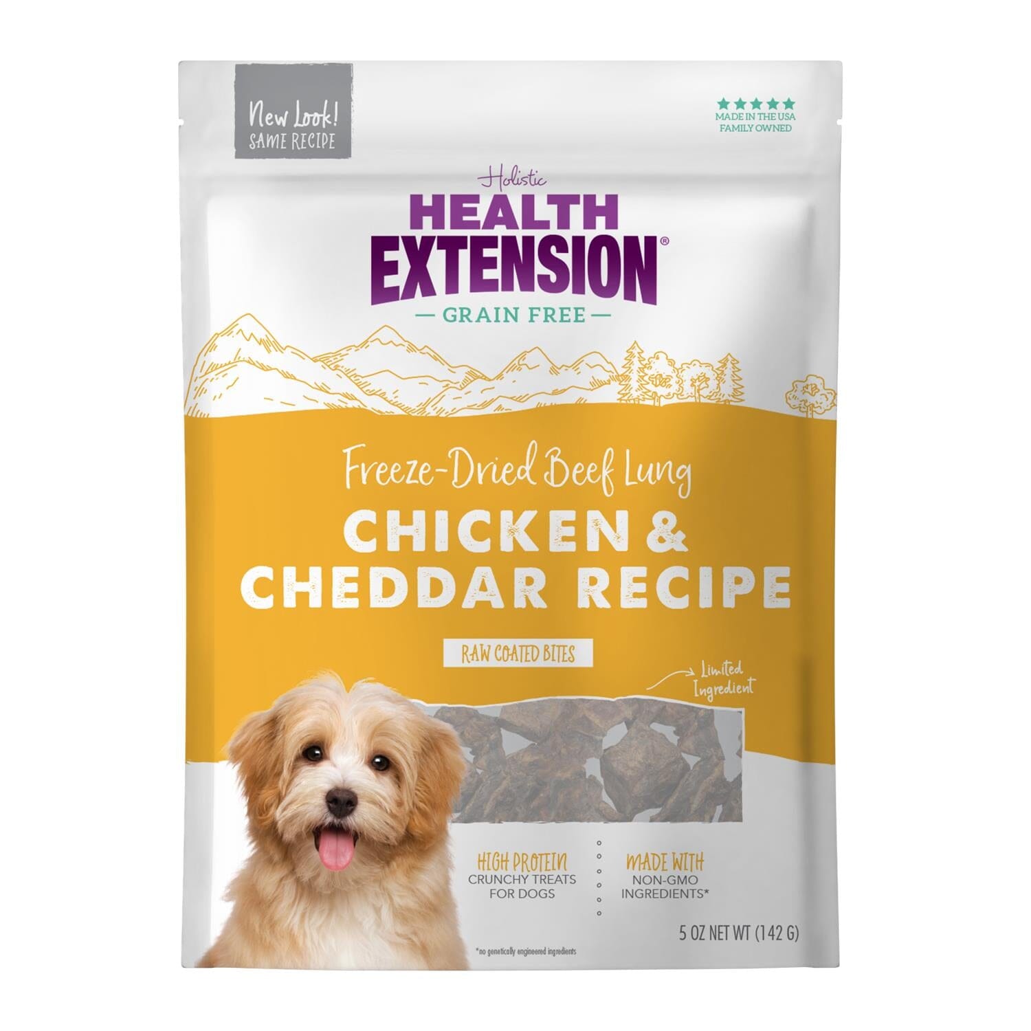 Health Extension Bully Puffs Chicken and Cheddar Dog Treats  