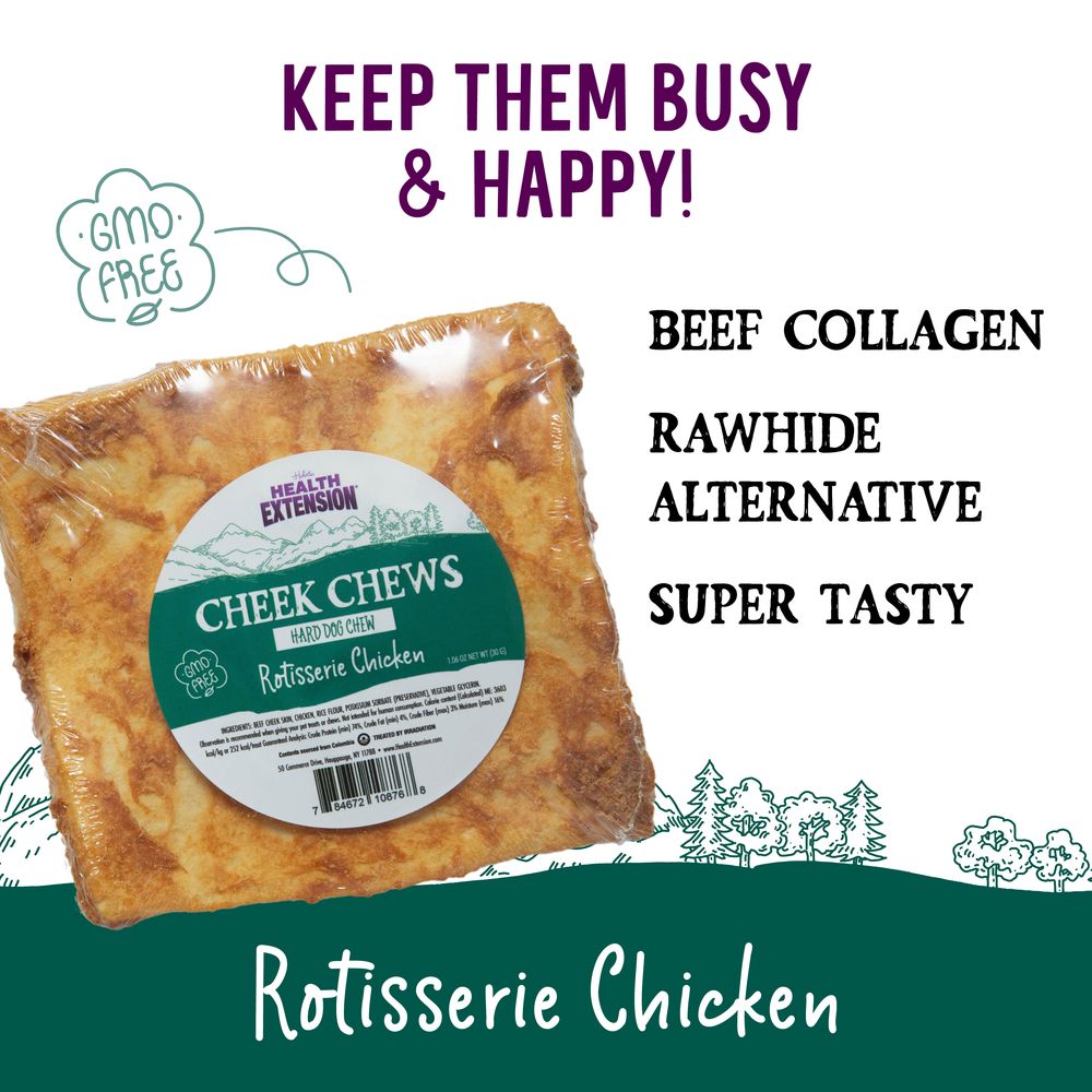 Health Extension Cheek Chews Chicken Natural Dog Chews - 1.06 Oz - Case of 12