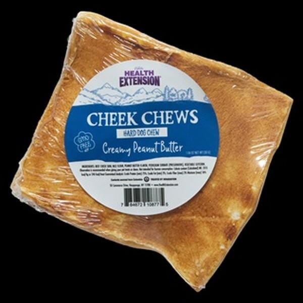 Health Extension Cheek Chews Peanut Butter Natural Dog Chews - 1.06 Oz - Case of 12