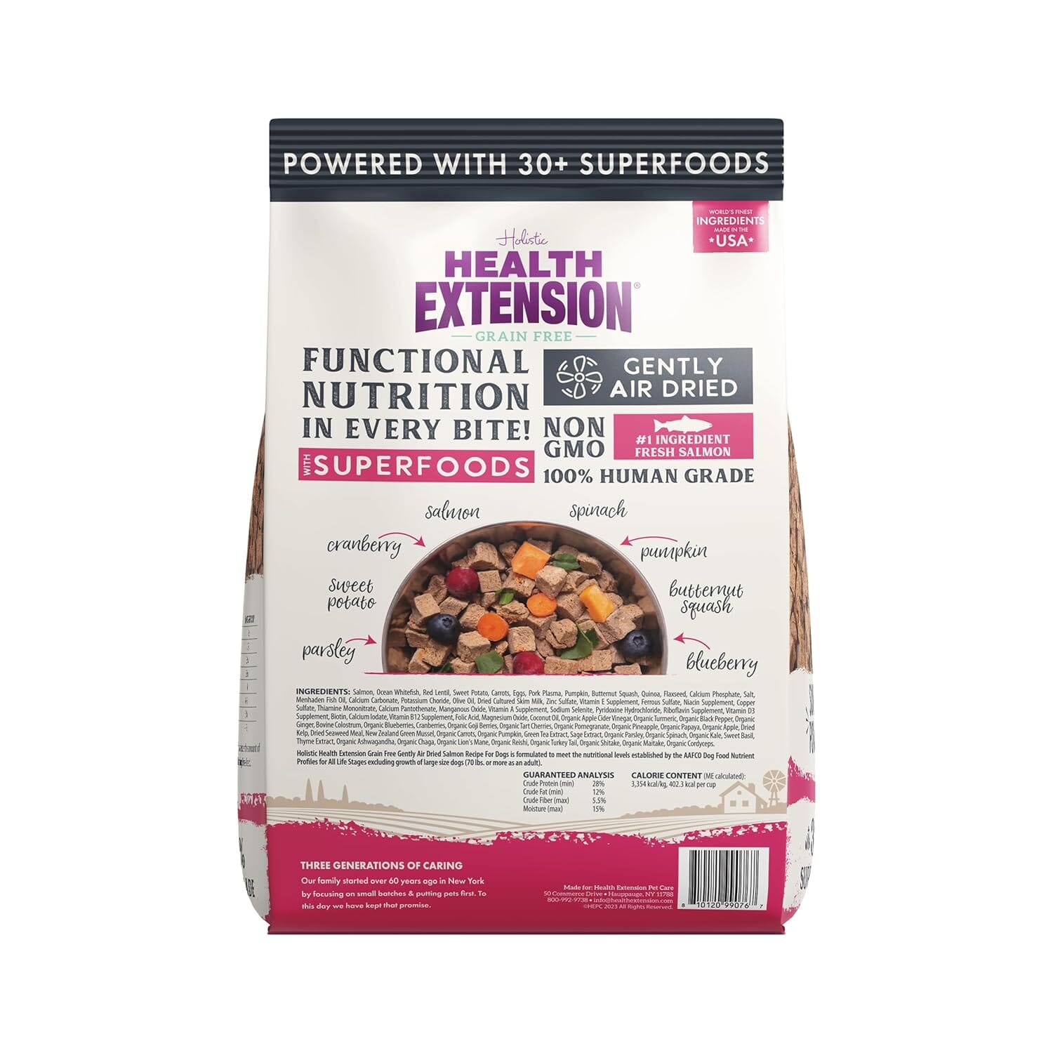 Health Extension Complete and Balanced Human-Grade Salmon Gently Air-Dried Dog Food - 2 Lbs