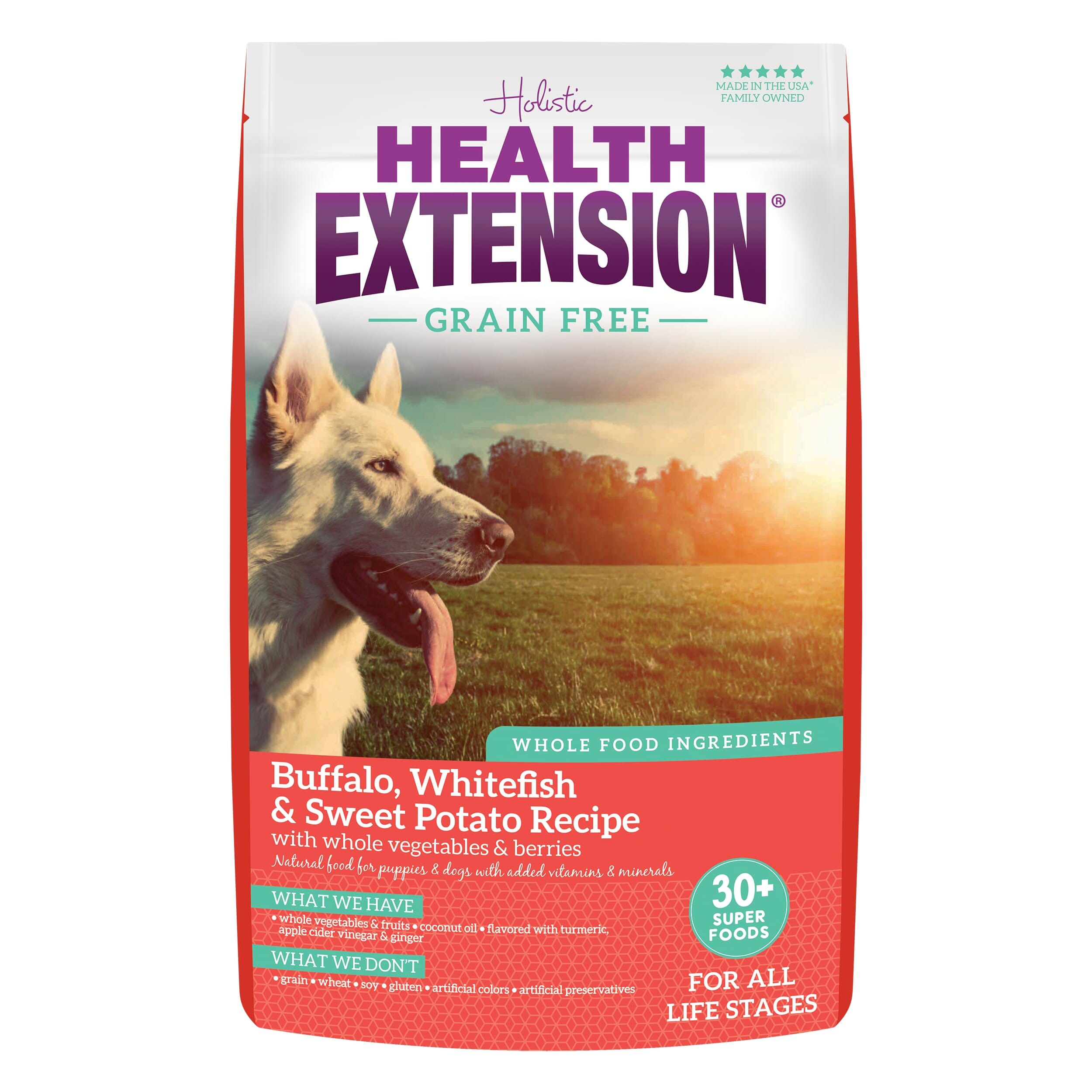 Health Extension Grain Free Buffalo and Whitefish Dry Dog Food  