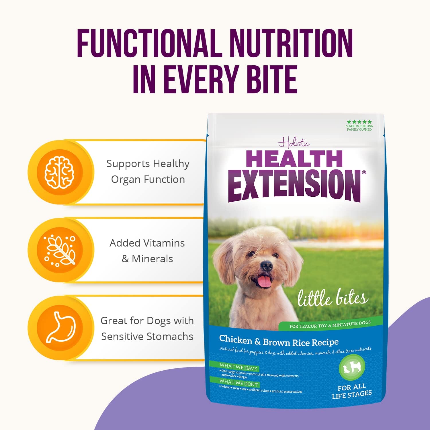 Health Extension Little Bites Chicken and Brown Rice Dry Dog Food  