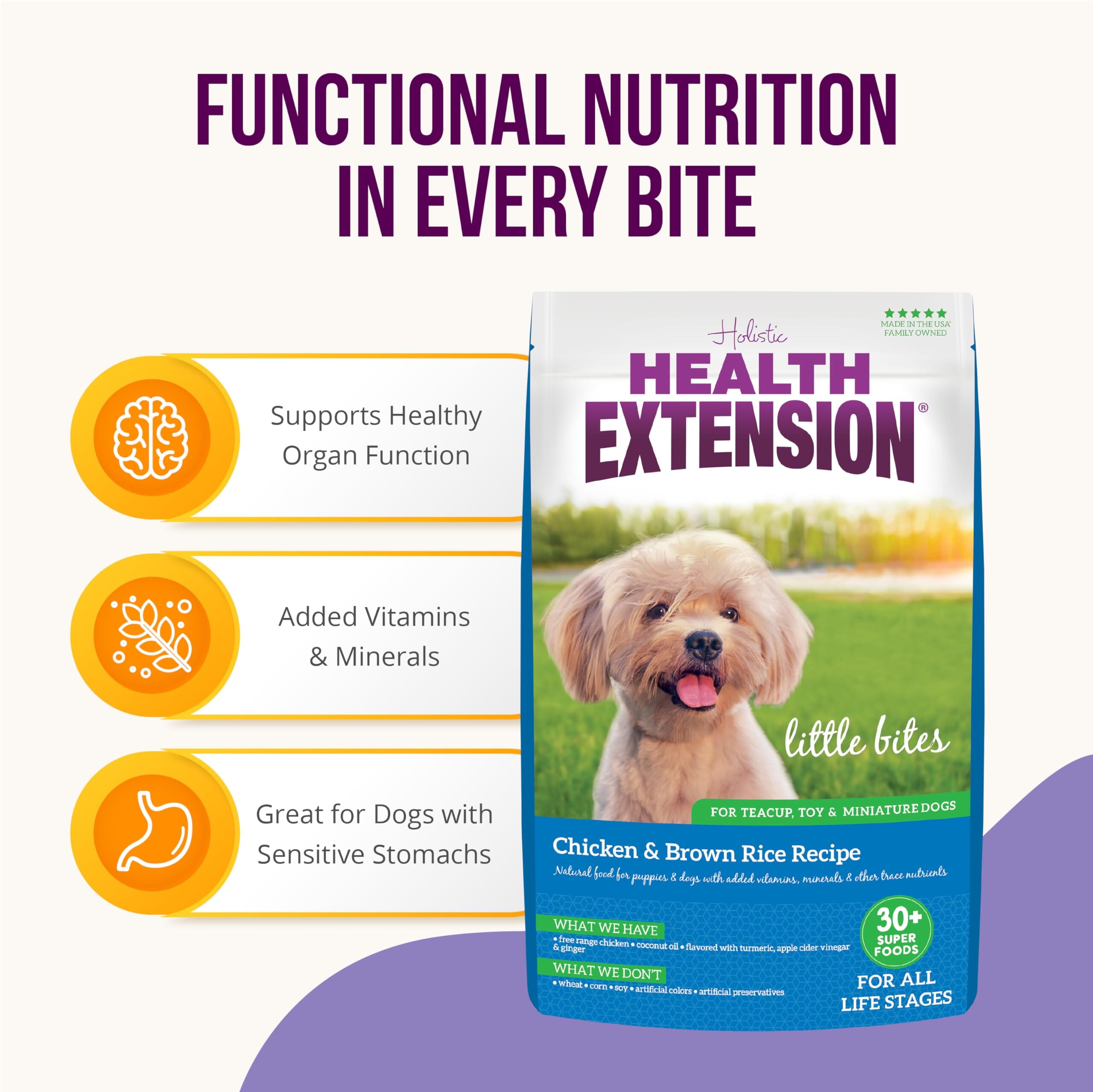 Health Extension Little Bites Chicken and Brown Rice Dry Dog Food  