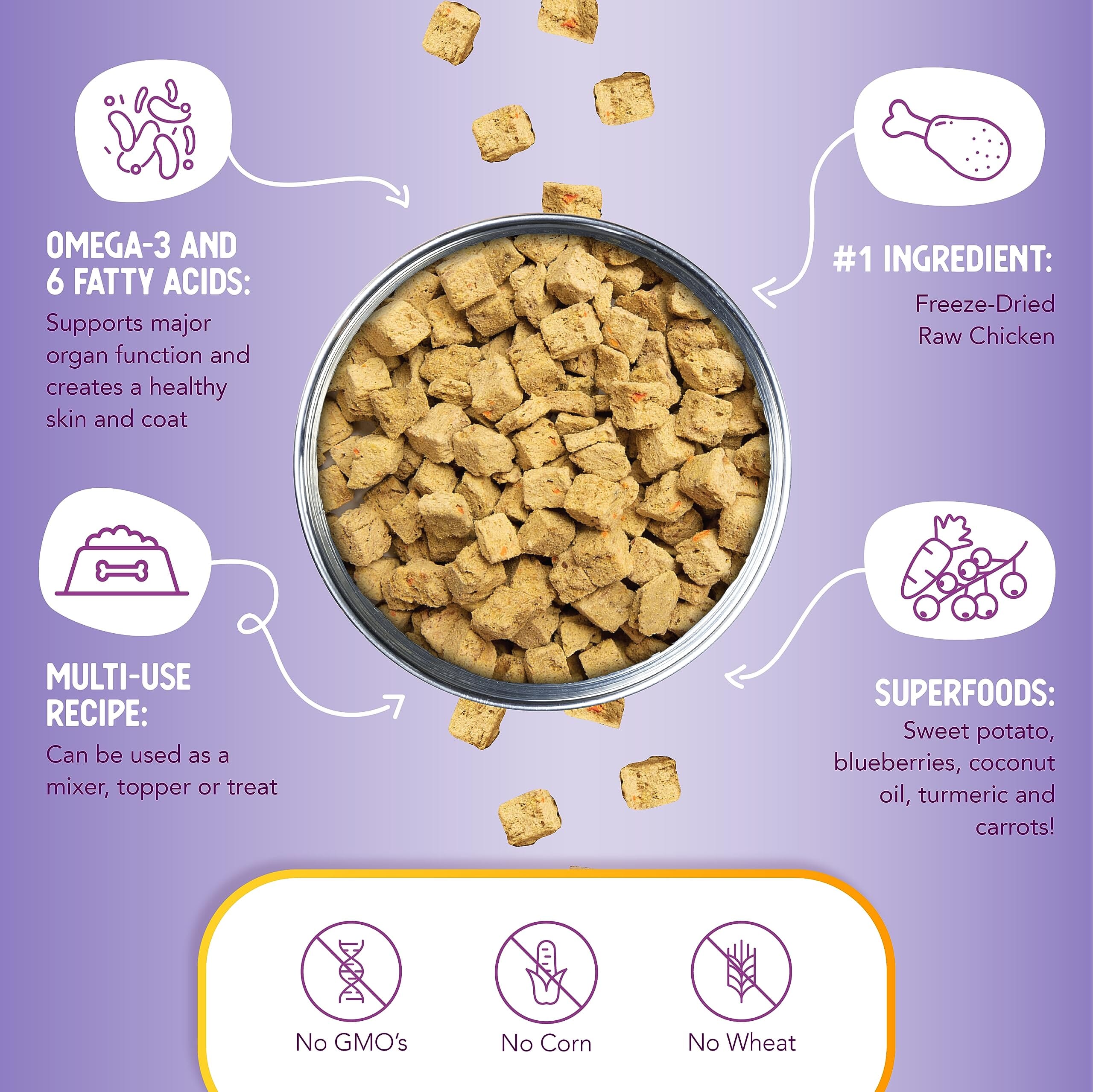 Health Extension Super Bites Grain-Free Chicken Meal Freeze-Dried Dog Food Toppers - 3.5 Oz  