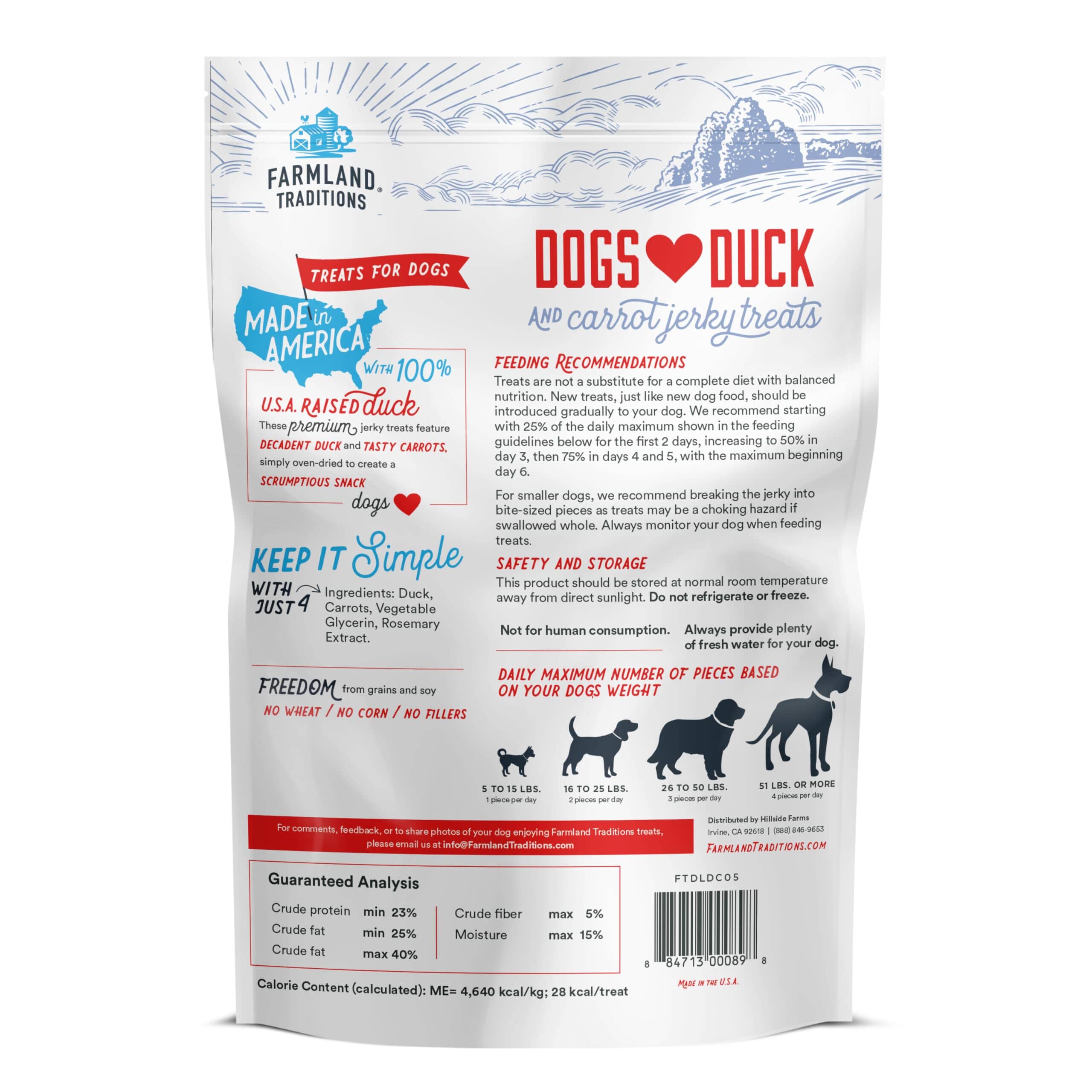 Hillside Farms Dogs Love Duck and Carrots Jerky Dog Treats - 5 Oz  