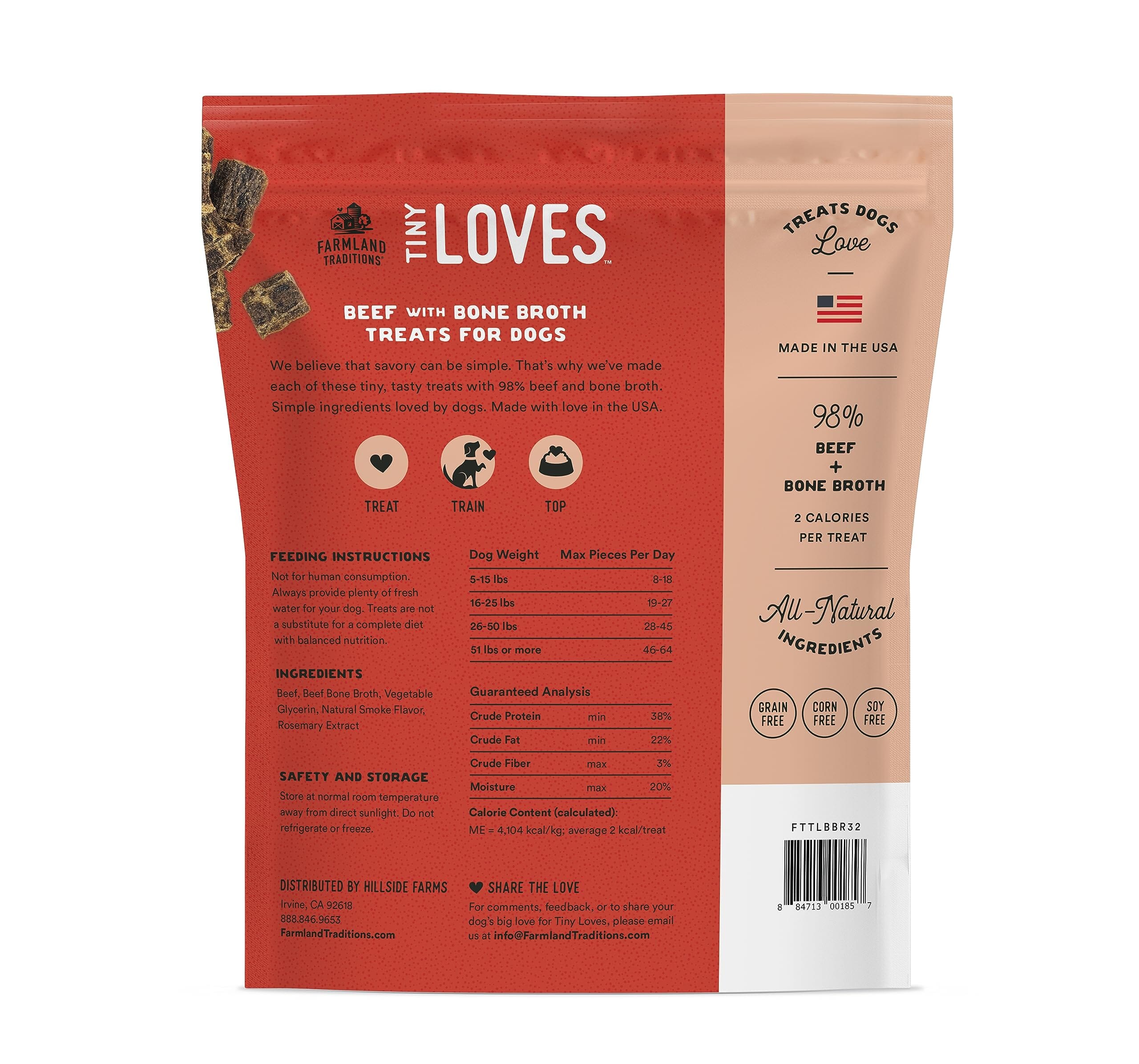 Hillside Farms Farmland Traditions Tiny Loves with Beef Jerky Dog Treats - 5 Oz  