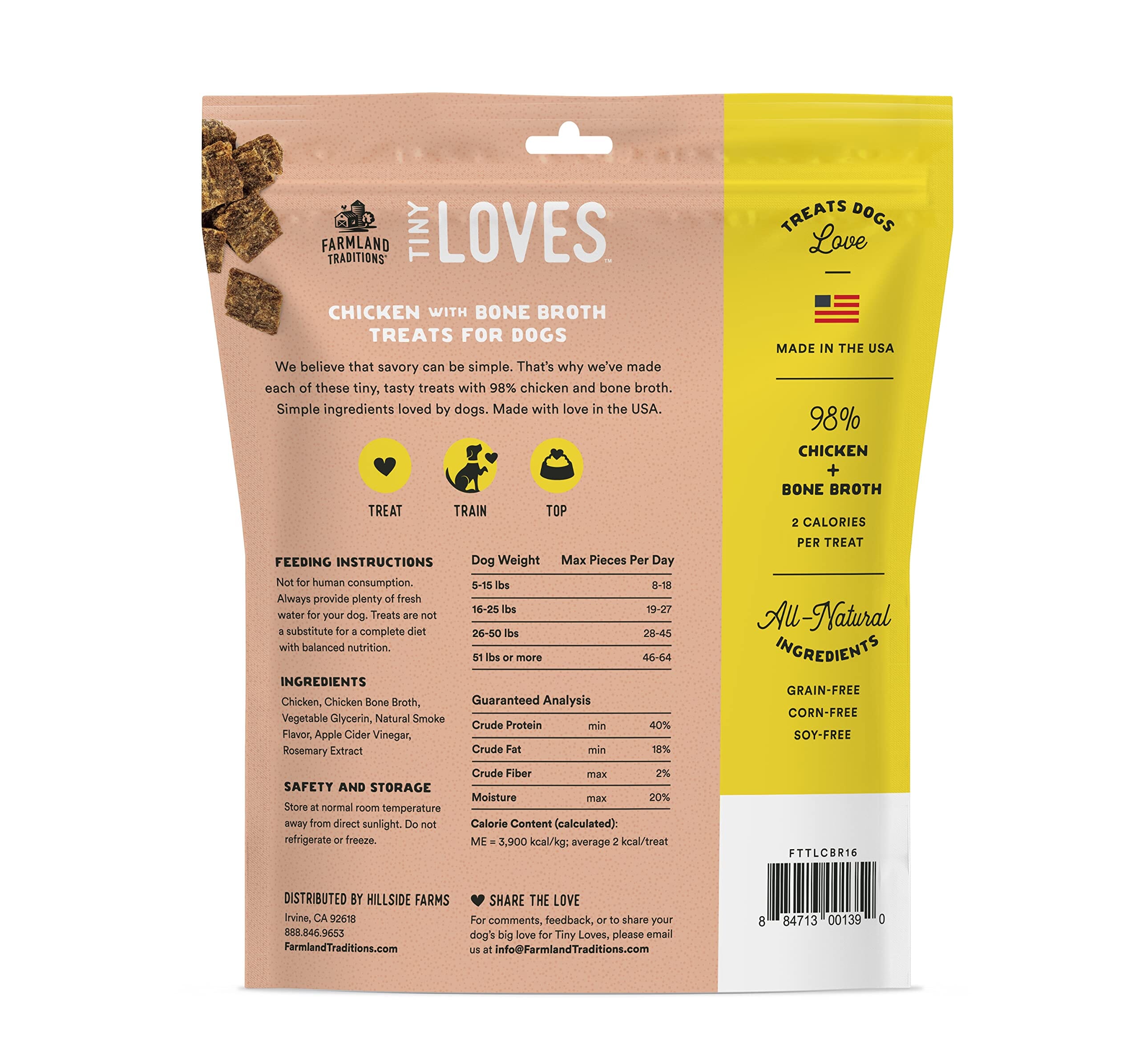 Hillside Farms Farmland Traditions Tiny Loves with Chicken Jerky Dog Treats - 16 Oz  