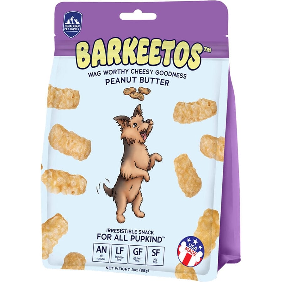 Himalayan Dog Chew Barkeetos High-Protein Grain-Free Peanut Butter Flavored Crunchy Dog Treats - 3 Oz