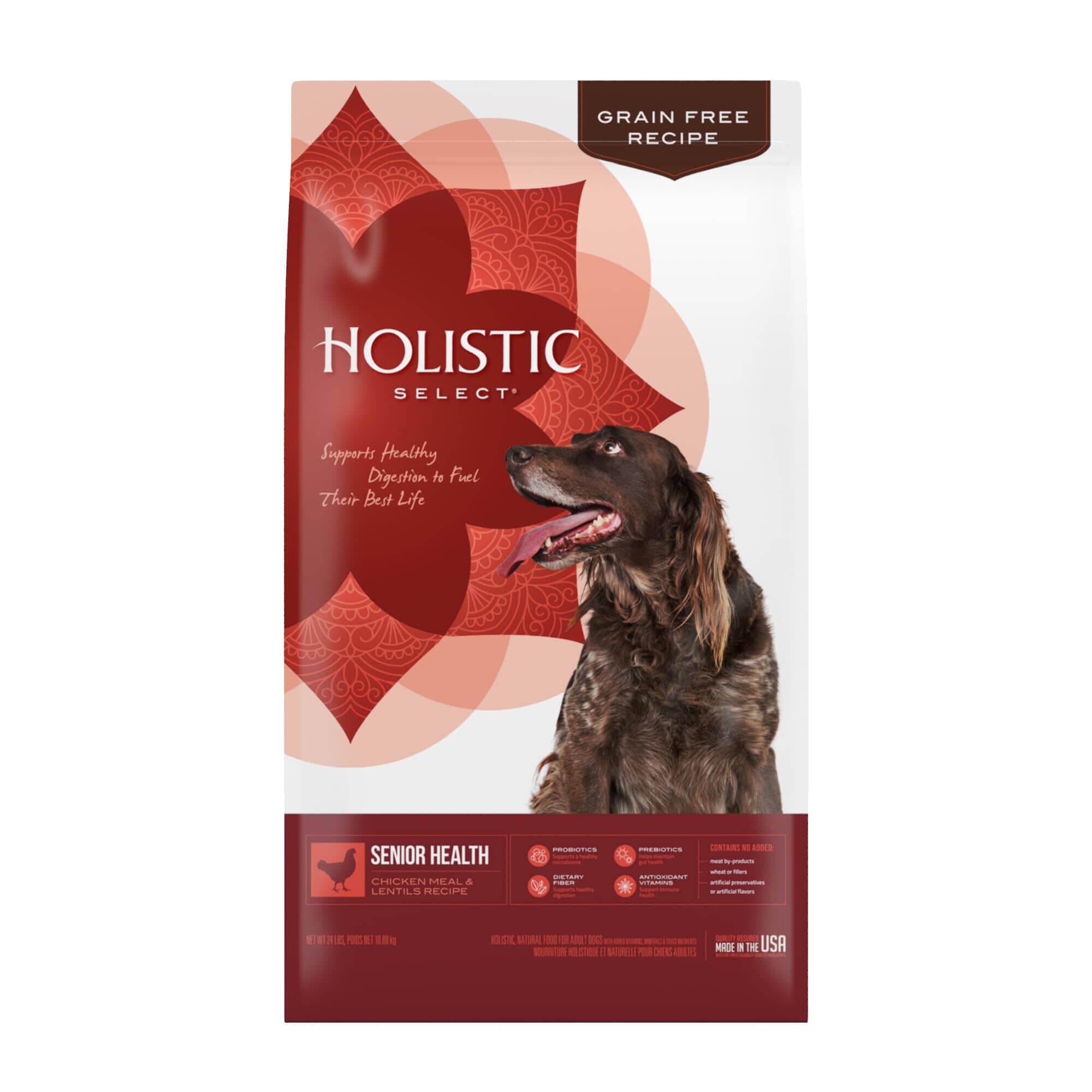 Holistic Select Natural Grain Free Senior Chicken Meal and Lentil Dry Dog Food  