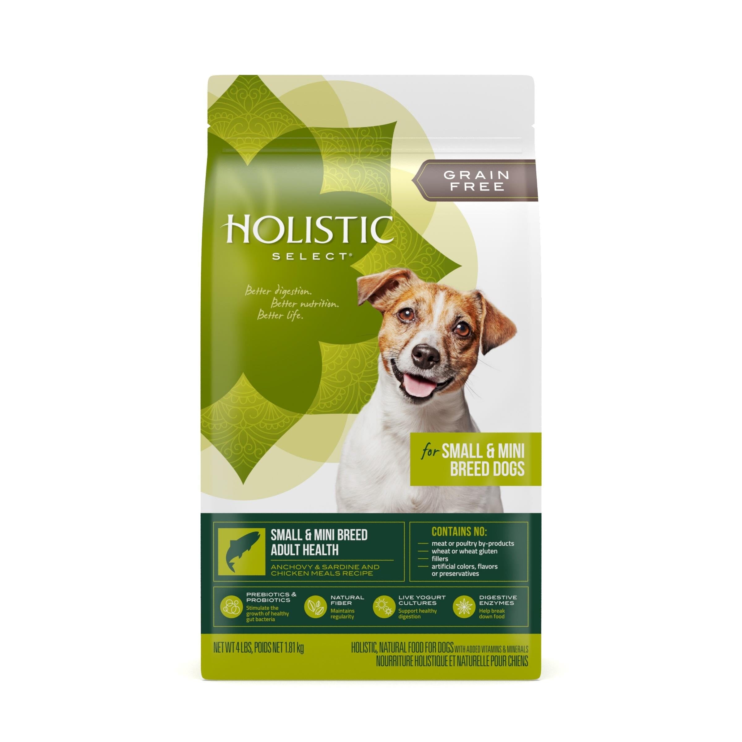 Holistic Select Natural Grain Free Small and Mini Breed Anchovy, Sardine, and Chicken Meal Dry Dog Food  