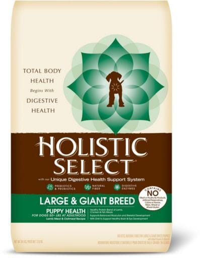 Holistic Select Natural Large & Giant Breed Puppy Health Lamb Meal and Oatmeal Dry Dog Food  