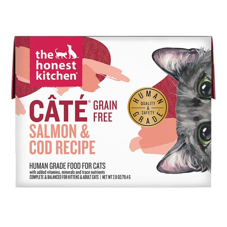 Honest Kitchen Cate Grain-Free Salmon and Cod Pate Wet Cat Food Pouch - 2.8 Oz - Case of 12