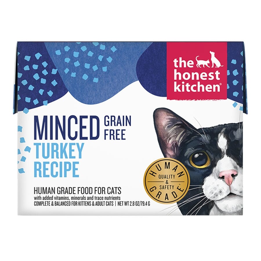 Honest Kitchen Grain-Free Minced Turkey Wet Cat Food Pouch - 2.8 Oz - Case of 12