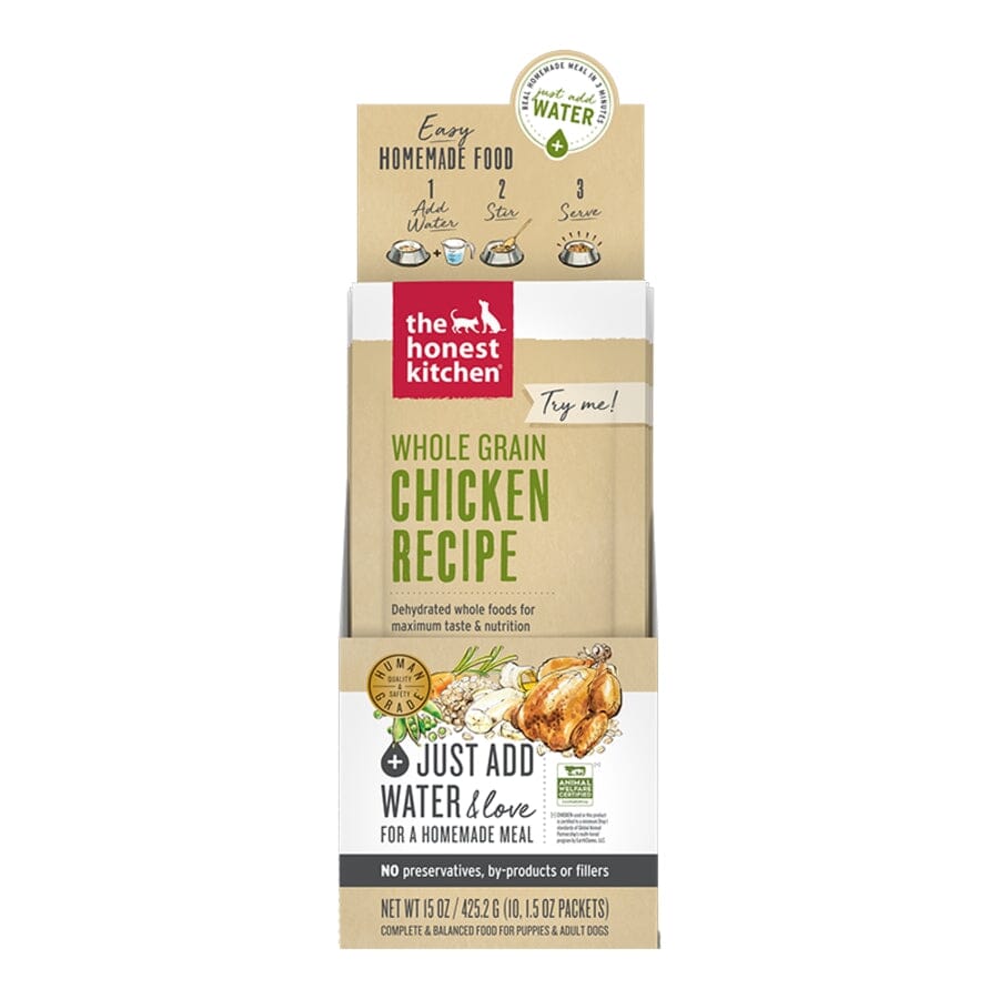 Honest Kitchen Whole Grain Chicken Recipe Dehydrated Dog Food - 1.5 Oz Pouch - 10 Count