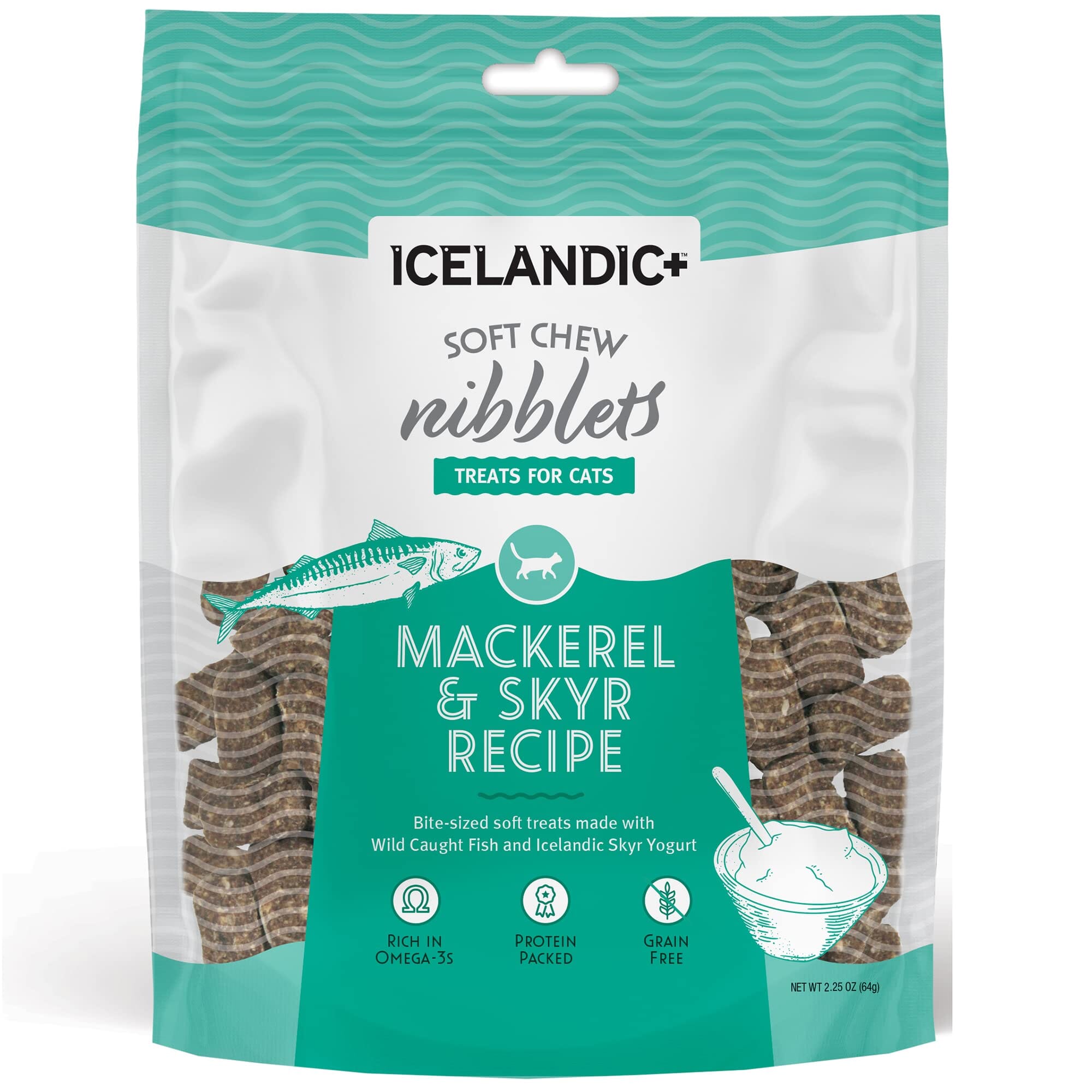 Icelandic+ for CATS Soft Chew Mackerel & Skyr Soft and Chewy Cat Treats - 2.25 Oz  