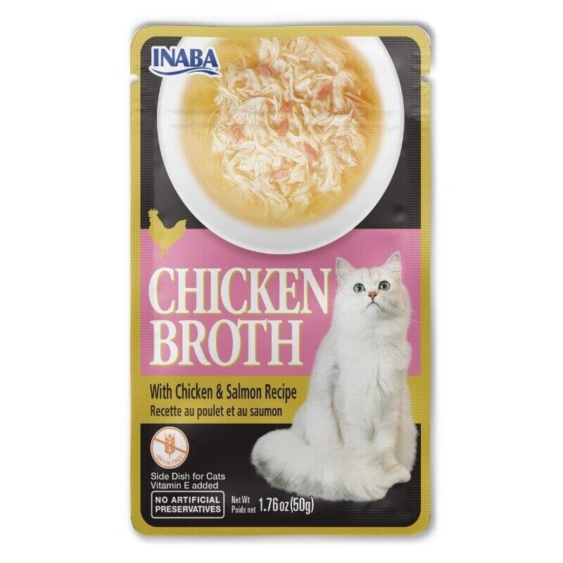 Inaba Chicken Broth with Chicken and Salmon Wet Cat Food or Topper Pouch - 1.76 Oz - 8 Pack Default Title