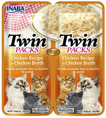 Inaba Chicken Recipe in Chicken Broth Soft and Chewy Cat Treats - 2.8 Oz - Twin Packs