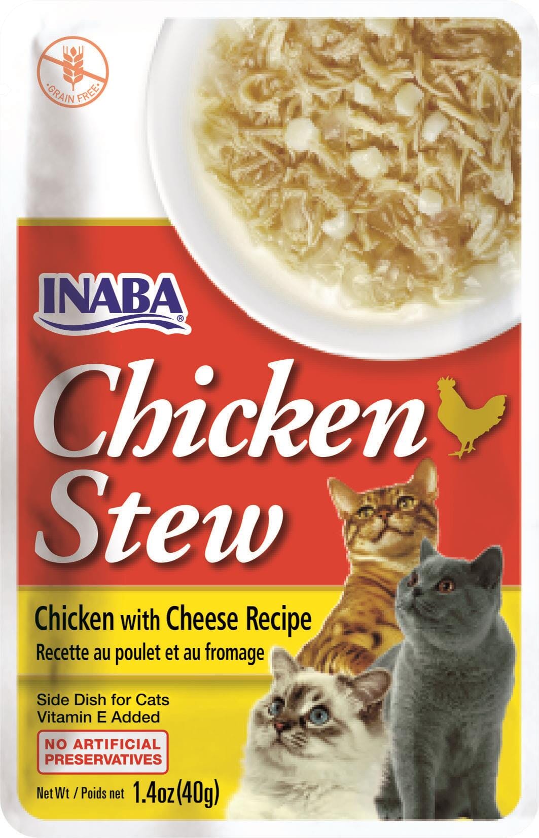 Inaba Chicken Stew Side Dish for Cats Cat Treats - Chicken and Cheese - 1.4 Oz - 6 Pack  