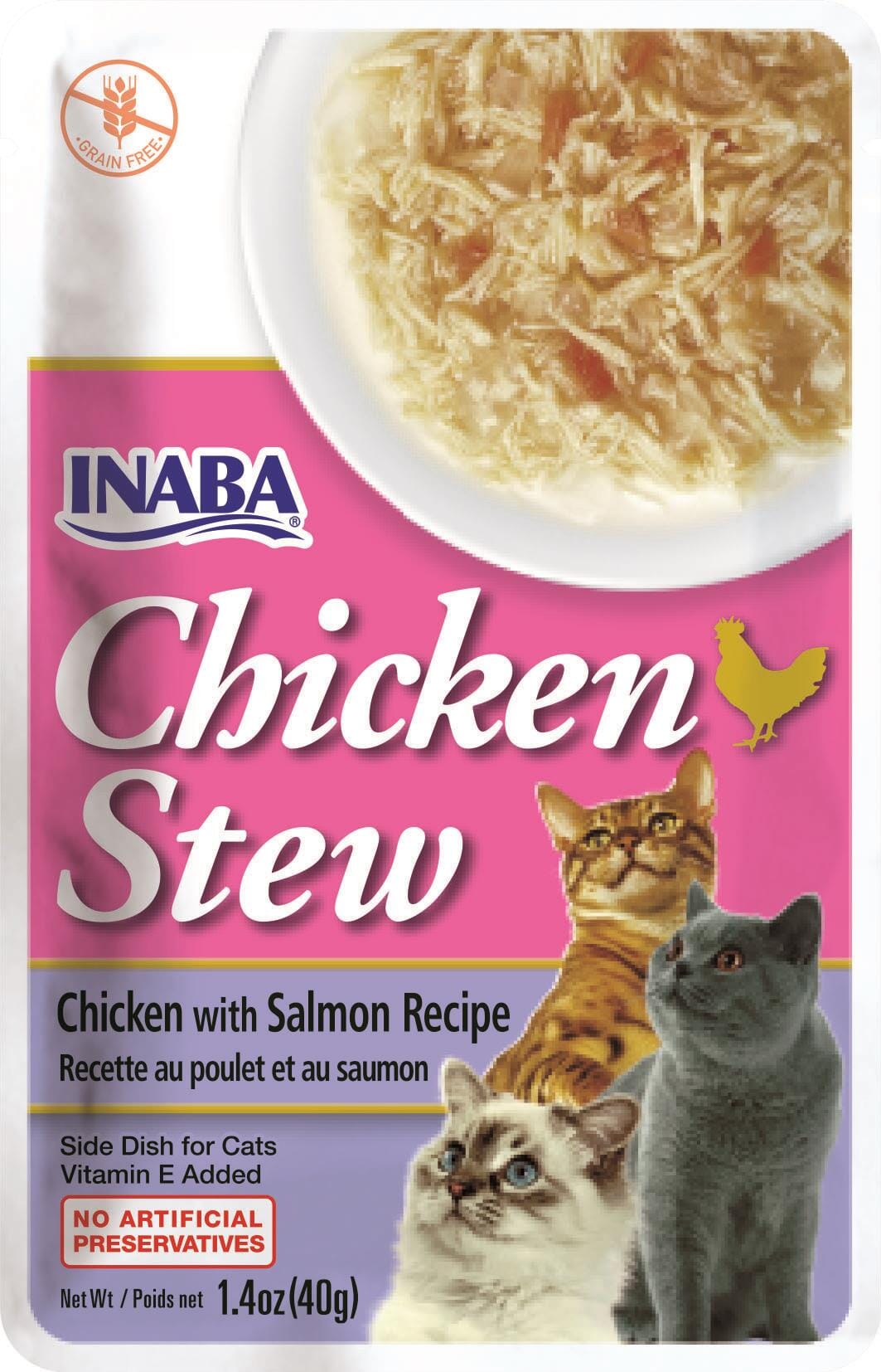 Inaba Chicken Stew Side Dish for Cats Cat Treats - Chicken and Salmon - 1.4 Oz - 6 Pack  