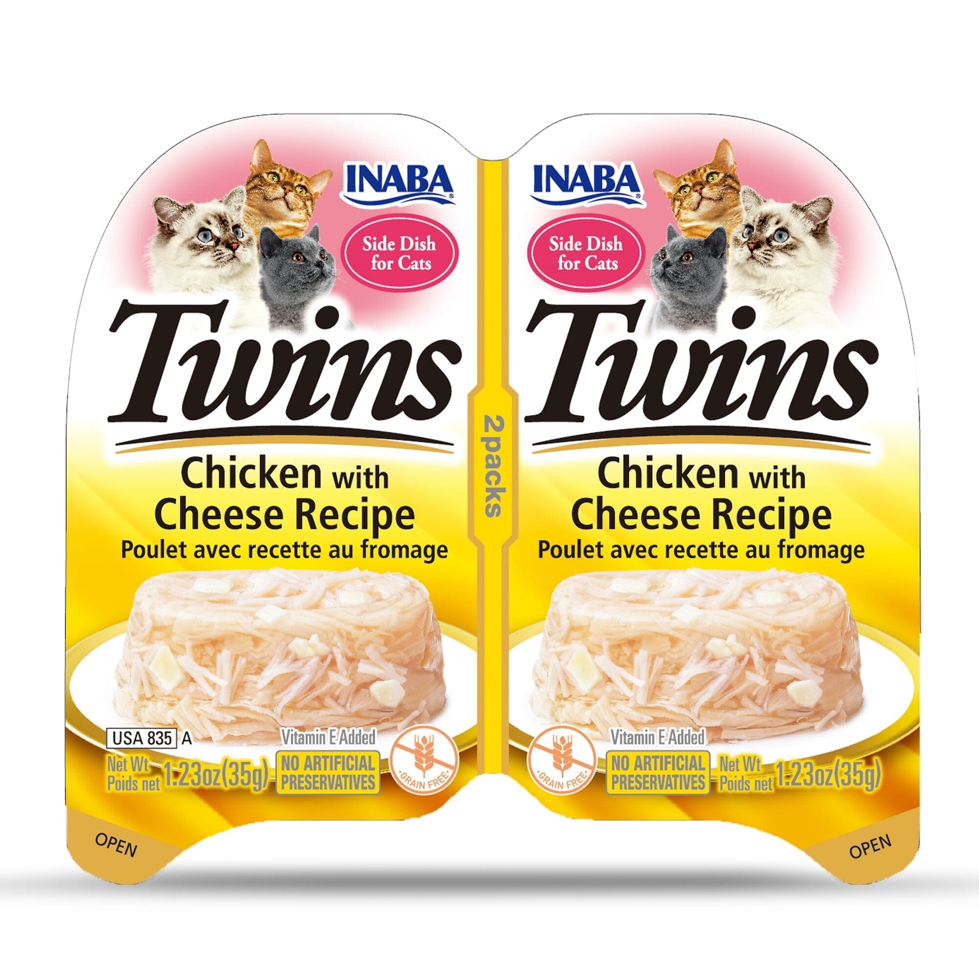 Inaba Chicken with Cheese Soft and Chewy Cat Treats - 2.46 Oz - 2 Pack - Case of 6