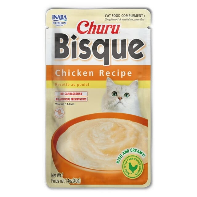 Inaba Churu Bisque Chicken Recipe Creamy Wet Cat Food or Topper Pouch - 1.4 Oz - 12 Pack Default Title