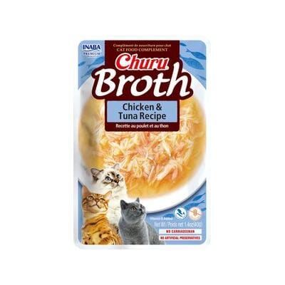 Inaba Churu Chicken and Tuna Broth Wet Cat Food Trays - 1.4 Oz - Case of 6