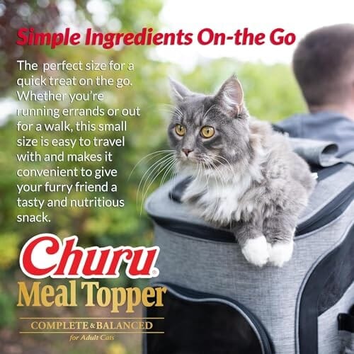 Inaba Churu Complete and Balanced Tuna Recipe Cat Food Meal Topper Pouch - .5 Oz - 4 Pack - Case of 6