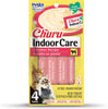 Inaba Churu Indoor Care Lickable and Squeezable Puree Cat Treat Pouches - 2 Oz (4 Pack) - Case of 6