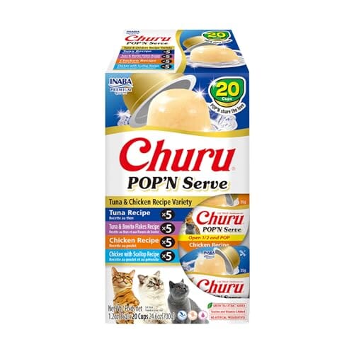 Inaba Churu Pop N' Serve Tuna and Chicken Jelly Cups Cat Treats with Vitamin E and Taurine - Variety Pack - 1.2 Oz - 20 Pack Default Title