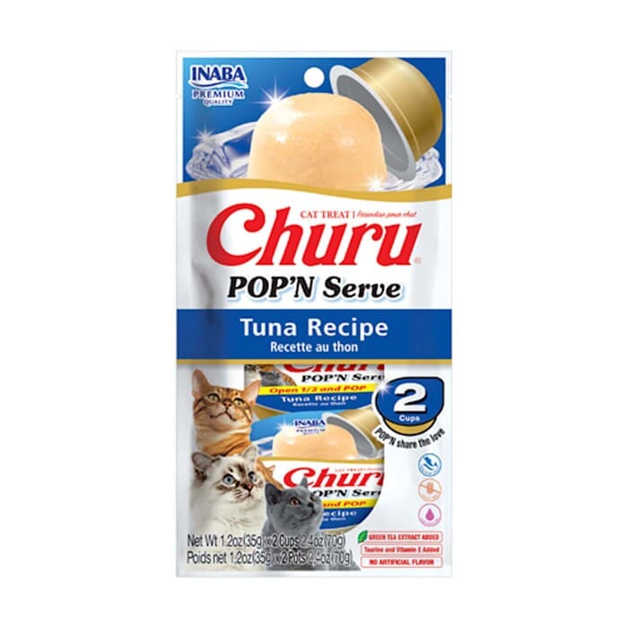 Inaba Churu Pop N' Serve Tuna Jelly Cups Cat Treats with Vitamin E and Taurine - 2.4 Oz - 4 Pack Default Title