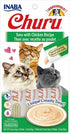 Inaba Churu Puree Cat Treats - Tuna and Chicken - .5 Oz - 4 Pack - Case of 6