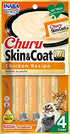 Inaba Churu Puree Skin & Coat Cat Treats - Chicken - .5 Oz - 4 Pack - Case of 6