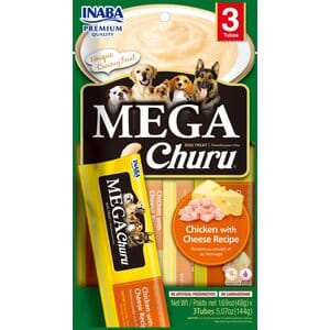 Inaba Mega Churu Soft and Chewy Dog Treats - Chicken and Cheese - 5.07 Oz - 6 Pack