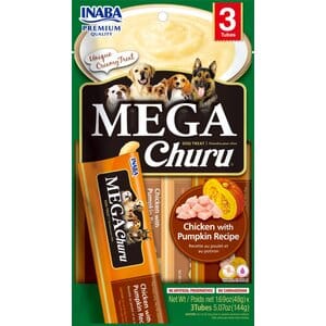 Inaba Mega Churu Soft and Chewy Dog Treats - Chicken and Pumpkin - 5.07 Oz - 6 Pack