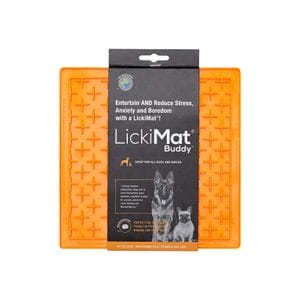 Innovative Pet Lickimat Classic Buddy Slow Feeding Mat for Cats and Dogs - Orange