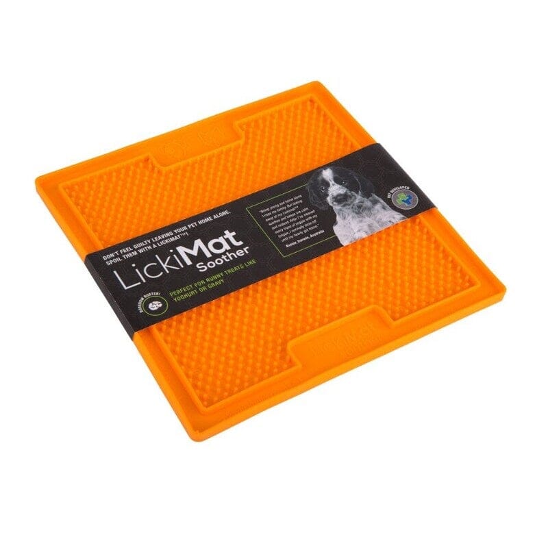 Innovative Pet Lickimat Classic Soother Slow Feeding Mat for Dogs - Orange