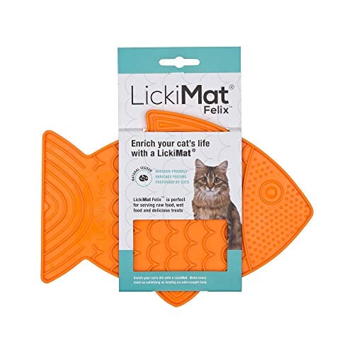 Innovative Pet Lickimat Felix Slow Feeding Mat for Cats - Orange