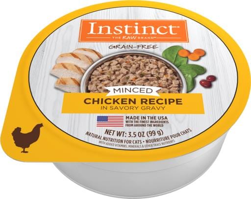 Instinct Adult Grain Free Minced Recipe with Real Chicken Natural Cat food Cups  