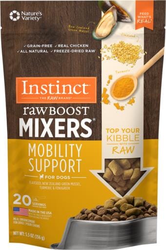 Instinct Grain Free Freeze Dried Raw Boost Mixers Mobility Support Recipe Dog Food Topper  