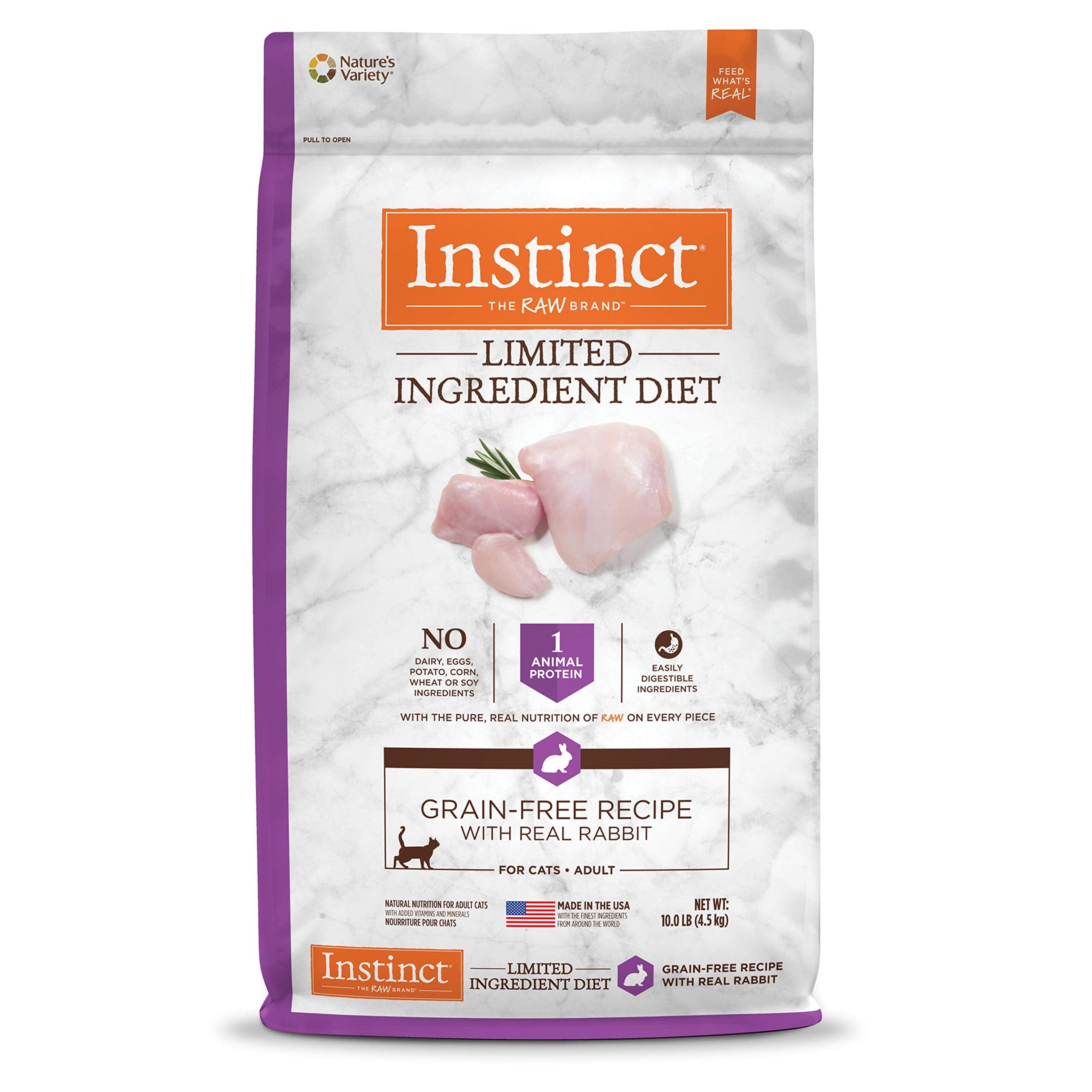 Instinct Limited Ingredient Diet Adult Grain Free Recipe with Real Rabbit Natural Dry Cat Food  